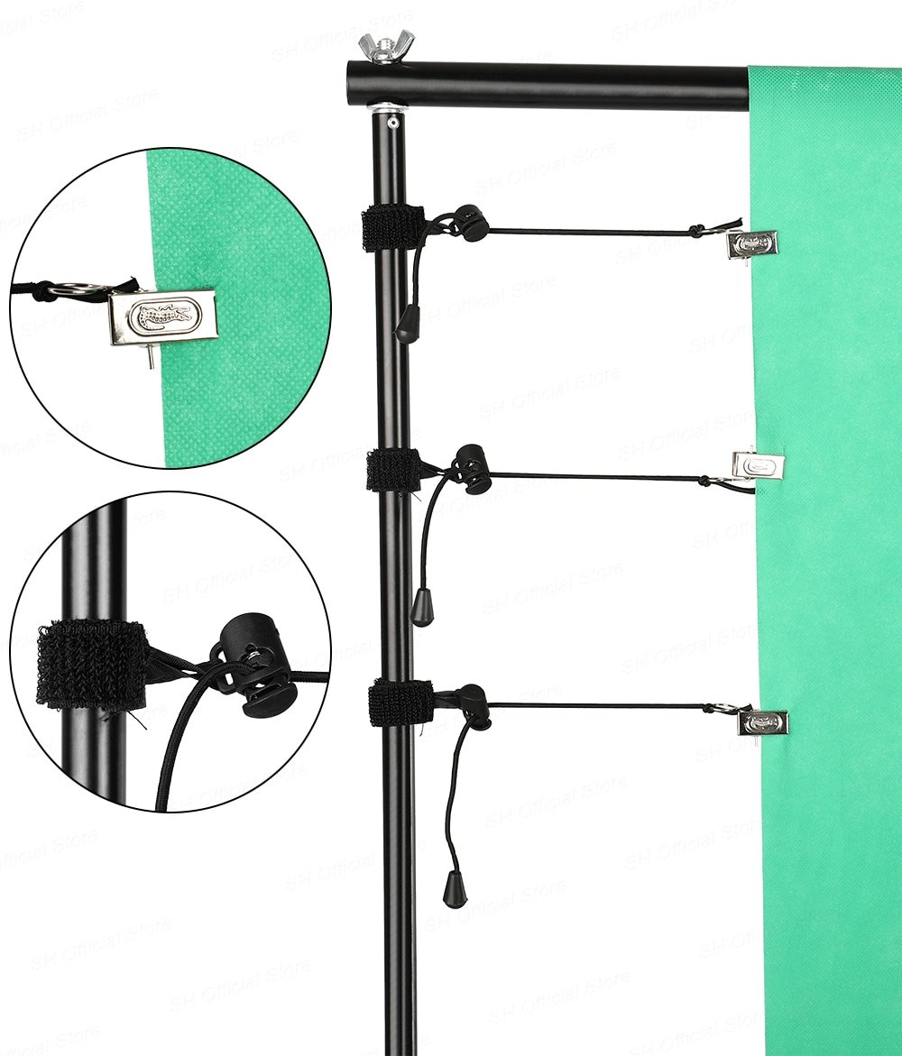 Backdrop Support System Kit For Muslins Backdrops Free Telescopic Background Stand Adjust Width and Height With Carry Bag Clip