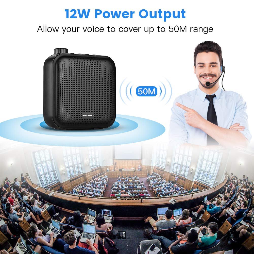 Portable Voice Amplifier Megaphone Mini Audio Speaker With Microphone Rechargeable Ultralight Loudspeaker For Teachers