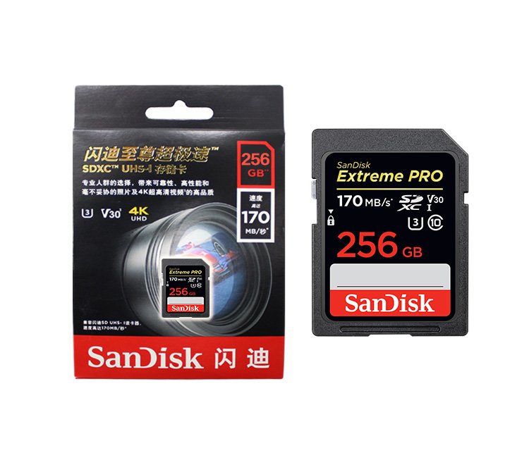 100% Original Sandisk Extreme Pro Memory Card 256GB 128GB 64GB Max Read Speed 170MB/s SD Card Class 10 U3 32GB 95MB/s For Camera