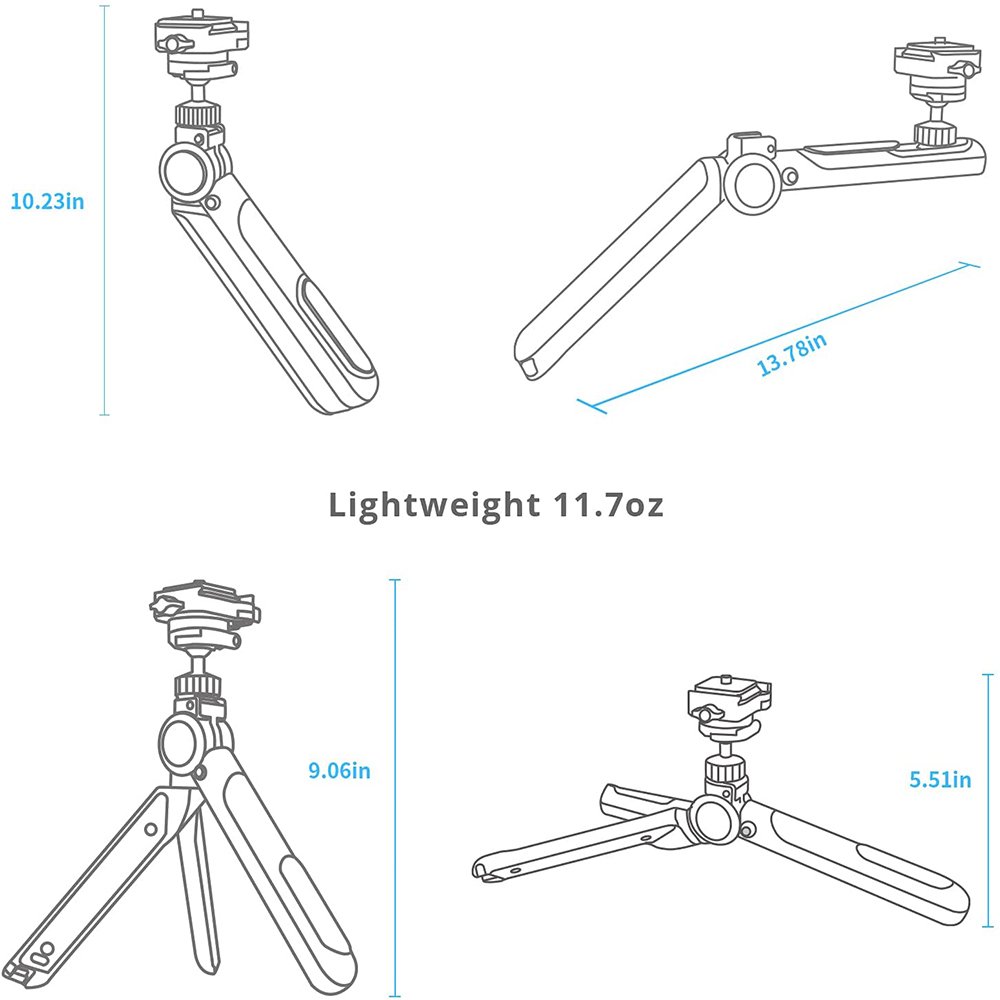 PGYTECH MANTISPOD PRO Mini Camera & Cell Phone Tripod Stand Magnesium Alloy  Small Travel Flexible Vlogging Tripod | DSLR Accessories Pocket Video