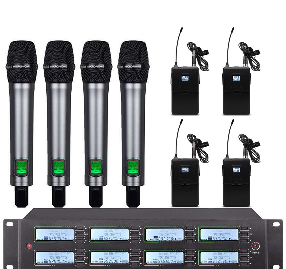 Professional UHF wireless microphone series 8-channel head-mounted microphones for church school stage performance microphones