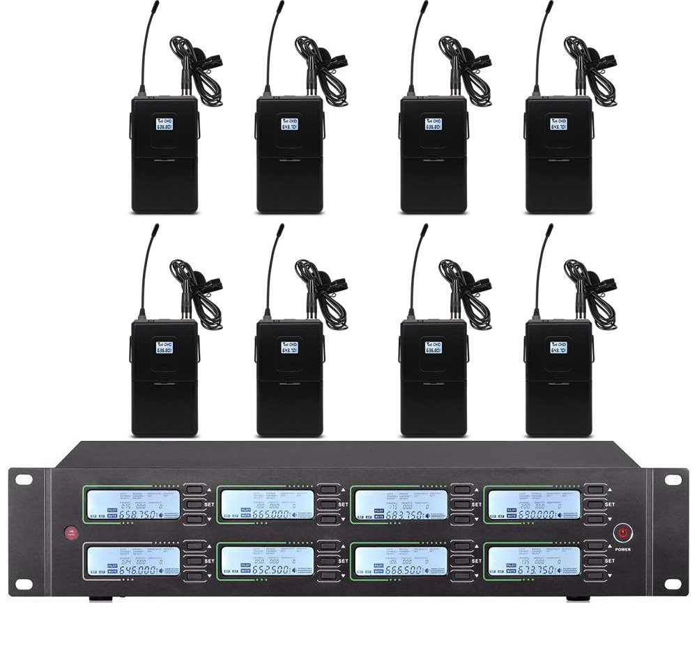 Professional UHF wireless microphone series 8-channel head-mounted microphones for church school stage performance microphones