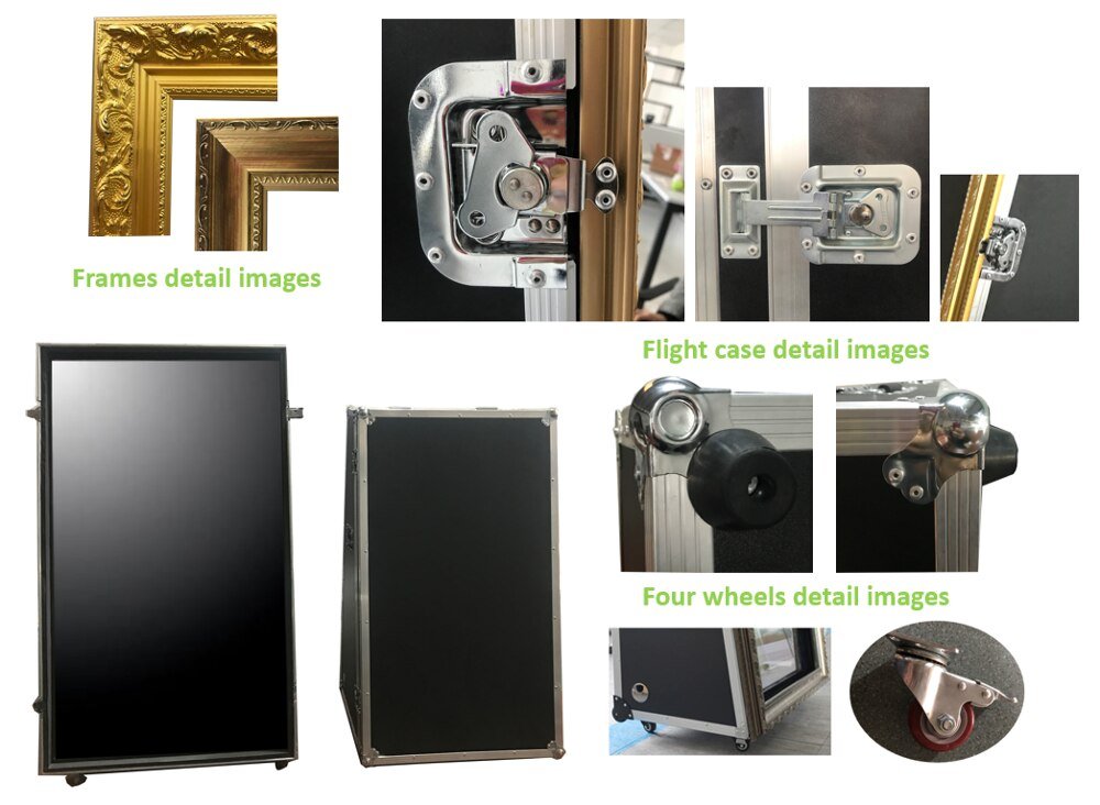 Stand up photo booth 55'' for wedding,magic mirror with 4k tv