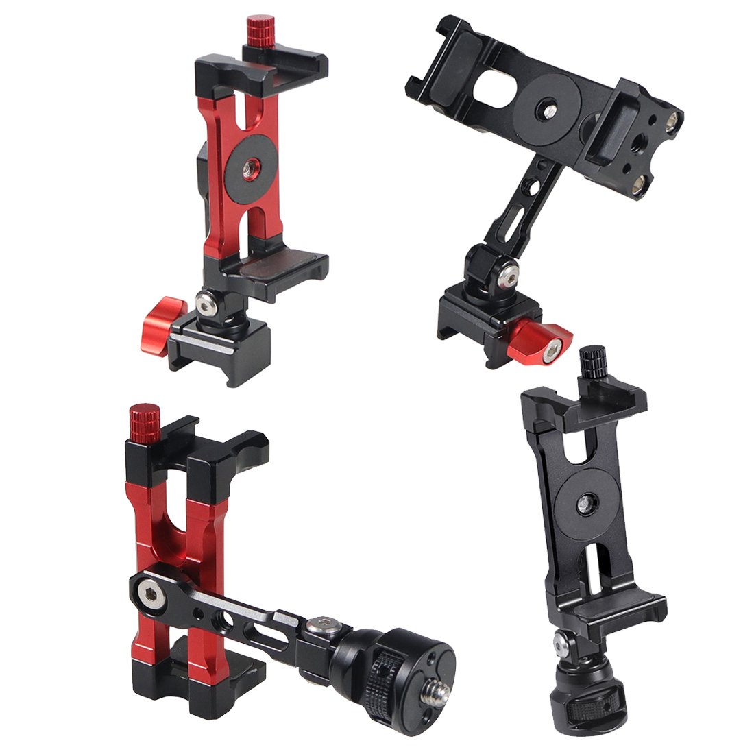 Metal Phone Holder NATO Rail Clamp ARCA / 1/4" Screw with Cold Shoe Mount for Smartphone Camera Gimbal Stabilizer Tripod Bracket
