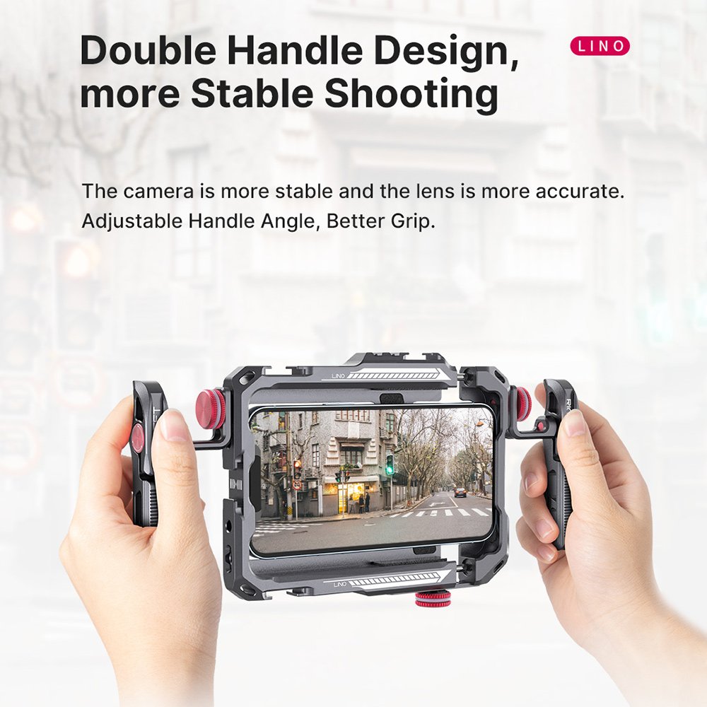 Ulanzi Lino smartphone Cage Video kit Handle Grip for iphone X XR XS Max 11 12 13 14 Mini/Pro/Pro Max Smartphone Vlog Video