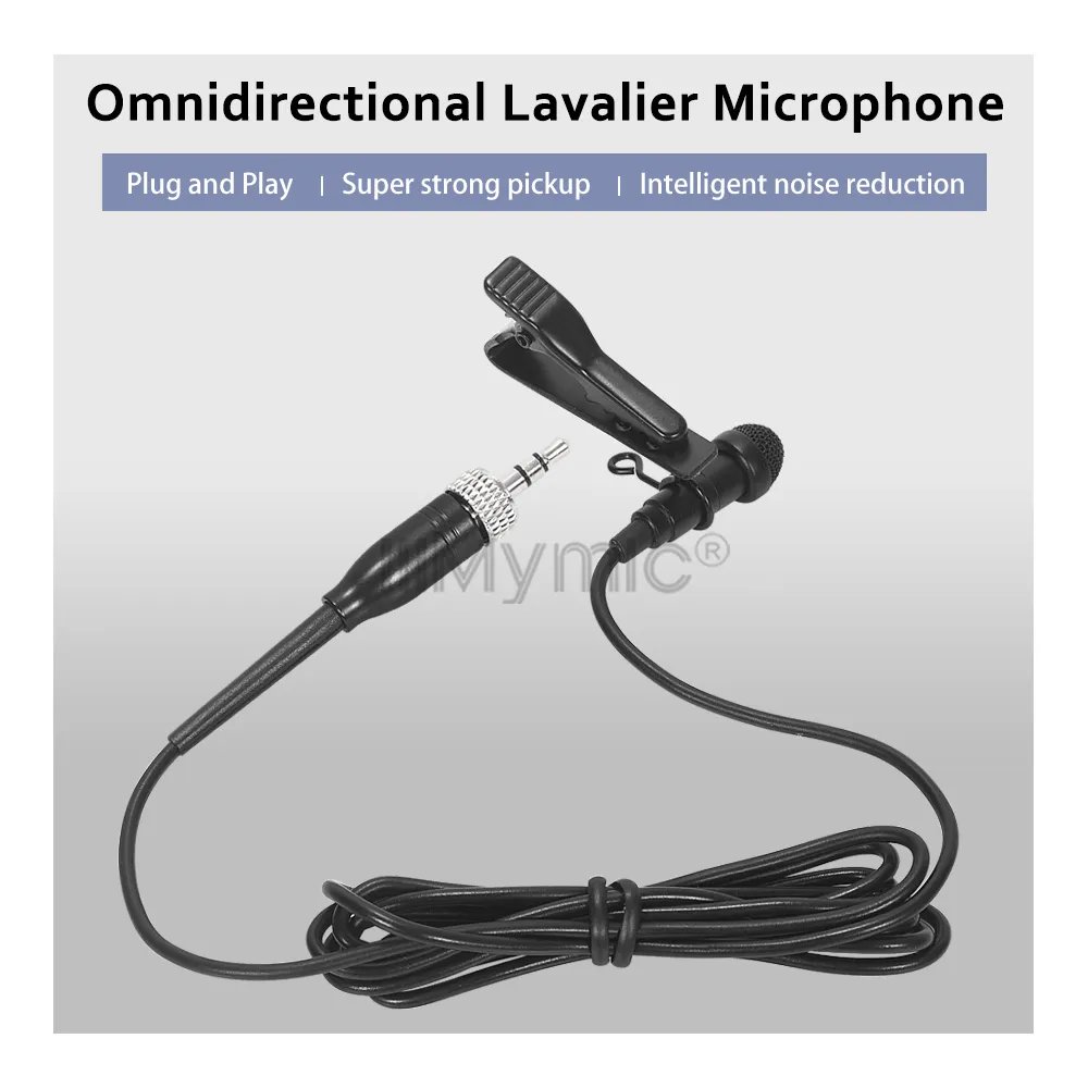 iiiMymic Omnidirectional Lapel Lavalier Microphone For Sennheiser Wireless BodyPack 3.5mm Lockable Mic Small Meeting Room Video