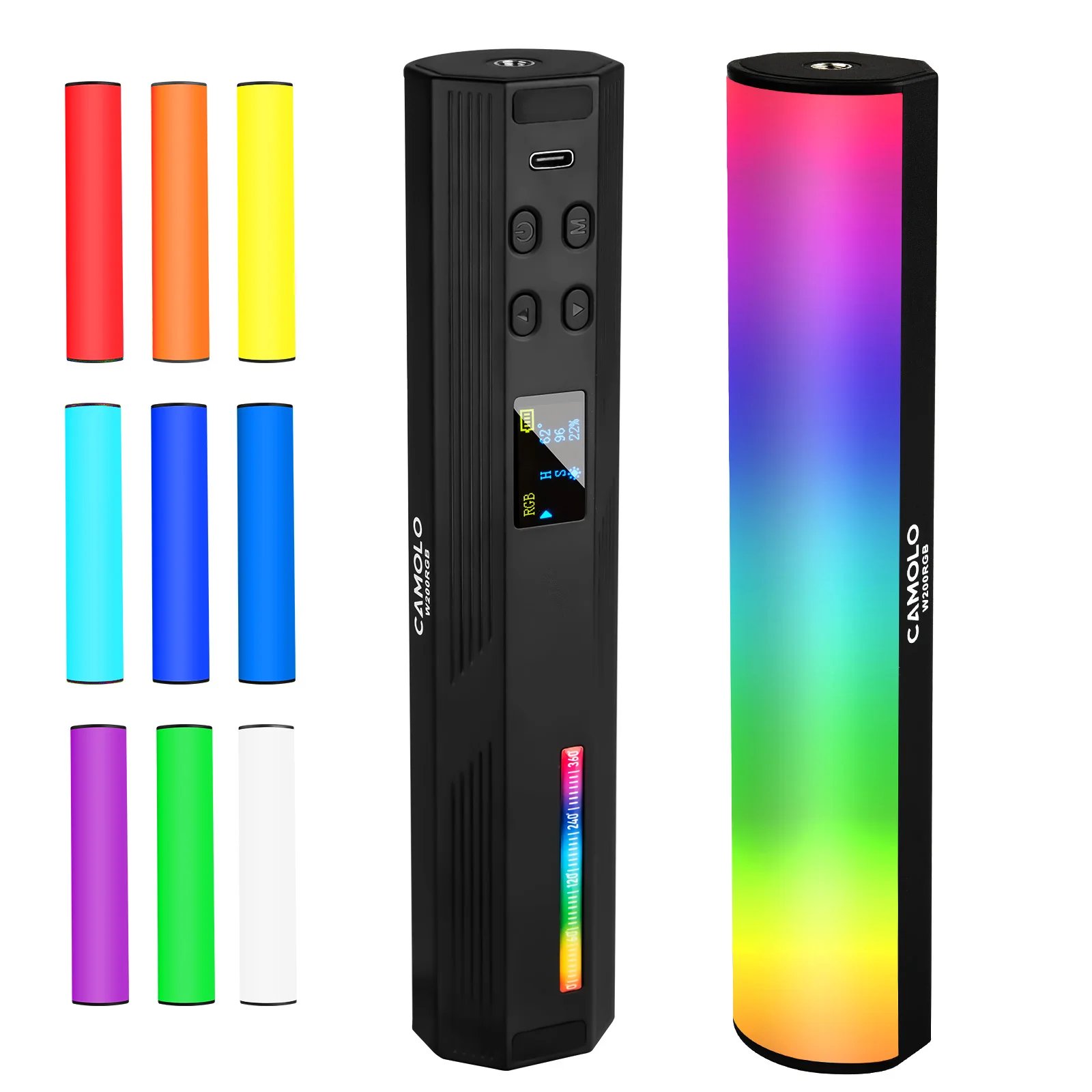 W200 LED RGB soft light Tube Light Handheld Photography Stick Creative Video Fill Handheld Sutefoto Handheld Led Light Stick