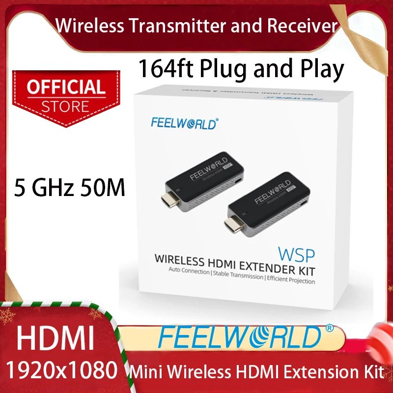 FEELWORLD WSP HDMI Wireless Transmitter and Receiver 1080P 60HZ Mini Extension Kit